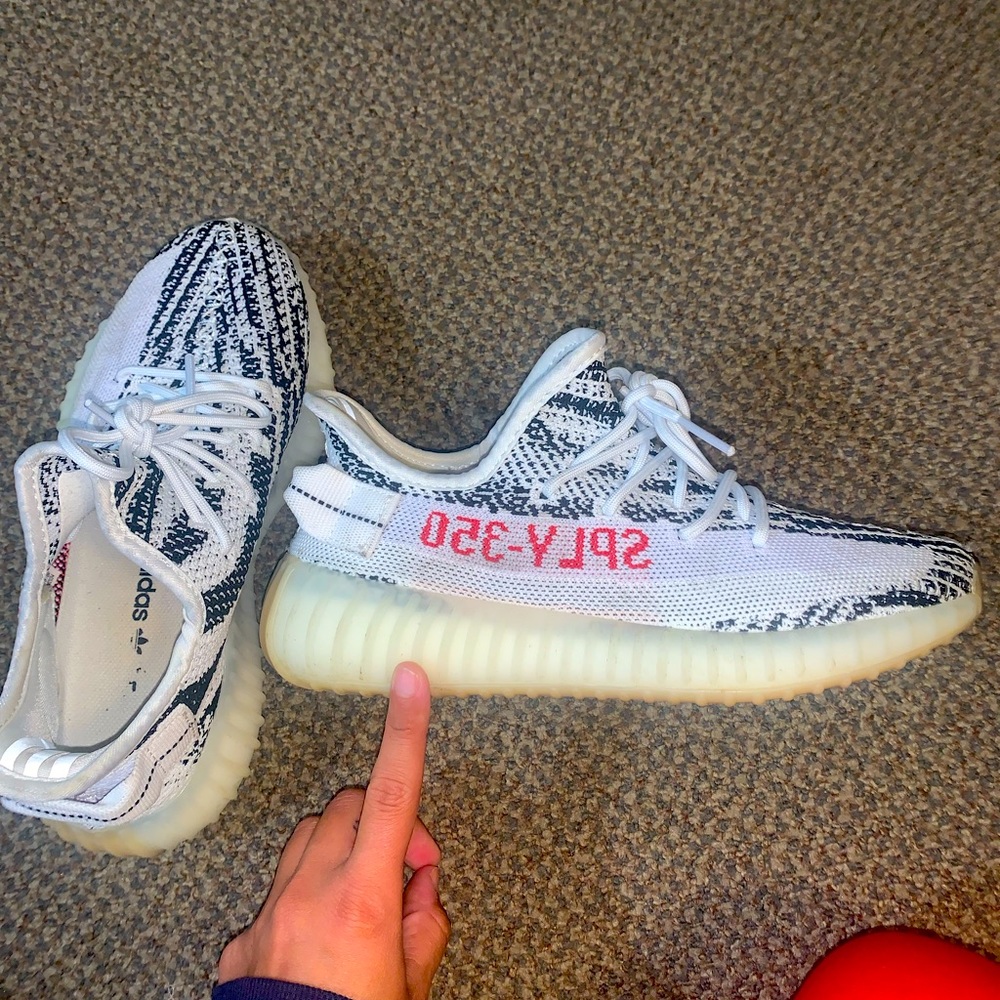 Yeezy zebra sneakers